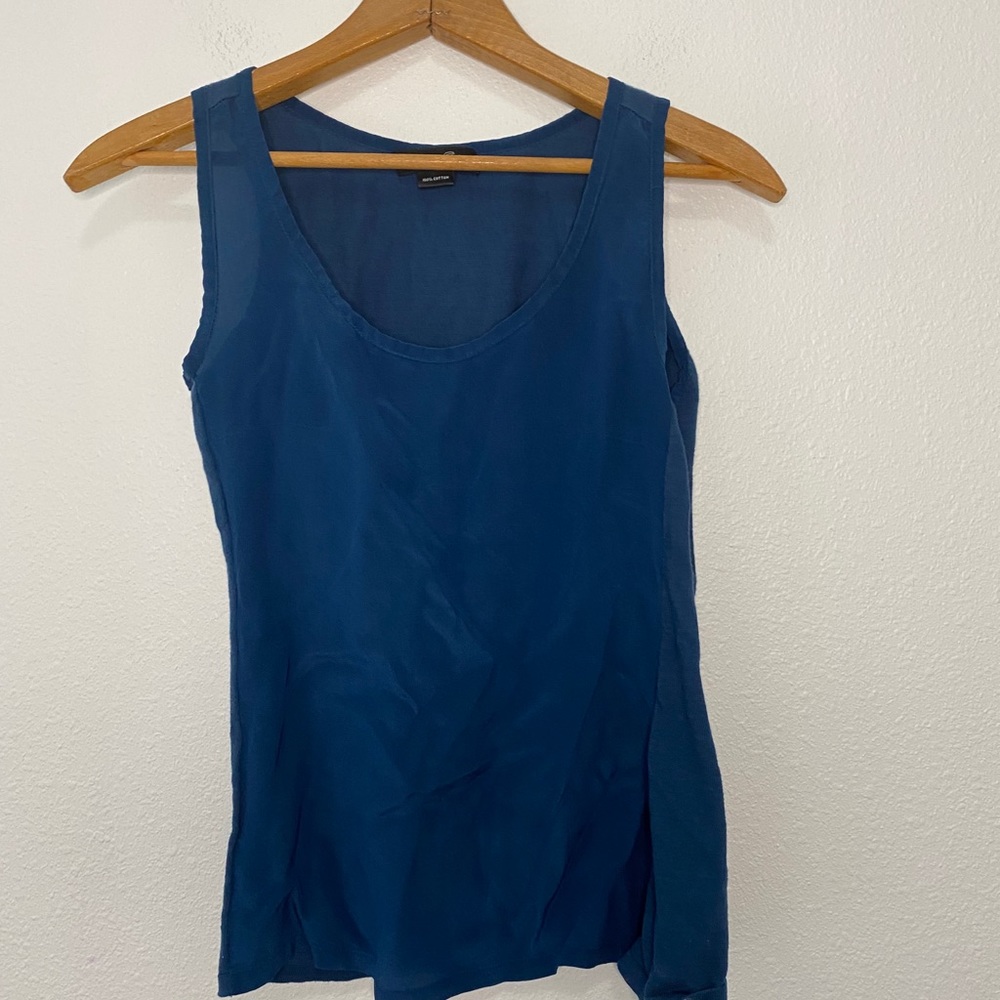EUC Christopher Fisher Blue Tank SZ S